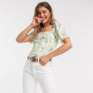 Floral Puff Sleeve Top